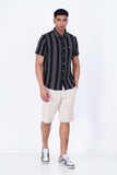 MOCKLENO BLACK STRIPED CASUAL SHIRT