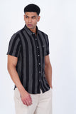 MOCKLENO BLACK STRIPED CASUAL SHIRT