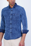 DENIM STRIPED CASUAL SHIRT