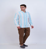 COTTON MOCKLENO MULTI STRIPED CASUAL SHIRT