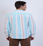 COTTON MOCKLENO MULTI STRIPED CASUAL SHIRT