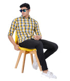 YELLOW & NAVY CHECKED SHIRT