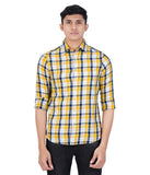 YELLOW & NAVY CHECKED SHIRT