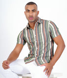 COTTON BLEND MULTI STRIPE CASUAL STRIPE