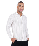 OFF WHITE CREAM STRIPE CASUAL SHIRT