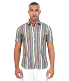 COTTON BLEND MULTI STRIPE CASUAL STRIPE