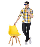 YELLOW & NAVY CHECKED SHIRT