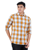 COTTON MUSTED CHECKED CASUAL SHIRT