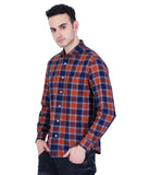 COTTON DENIM CHECKED CASUAL SHIRT