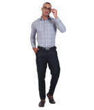 COTTON JAQUARD CHECKED FORMAL SHIRT