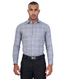 COTTON JAQUARD CHECKED FORMAL SHIRT