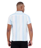 COTTON MINT WITH OFF WHITE CUBAN COLLAR CASUAL SHIRT