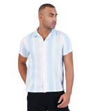 COTTON MINT WITH OFF WHITE CUBAN COLLAR CASUAL SHIRT