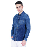 COTTON DENIM SOLID CASUAL SHIRT