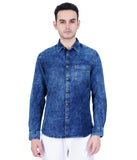 COTTON DENIM SOLID CASUAL SHIRT