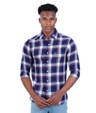 COTTON FLOURESCENT CHECKED CASUAL SHIRT