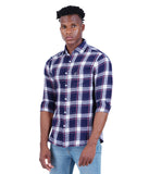 COTTON FLOURESCENT CHECKED CASUAL SHIRT