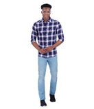 COTTON FLOURESCENT CHECKED CASUAL SHIRT