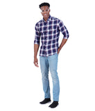 COTTON FLOURESCENT CHECKED CASUAL SHIRT