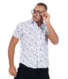 WHITE WITH BLACK DOT PRINTED CASUAL SHIRT