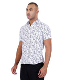 WHITE WITH BLACK DOT PRINTED CASUAL SHIRT