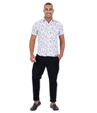 WHITE WITH BLACK DOT PRINTED CASUAL SHIRT