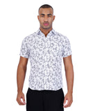 WHITE WITH BLACK DOT PRINTED CASUAL SHIRT