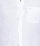 PURE LINEN WHITE SOLID CASUAL SHIRT