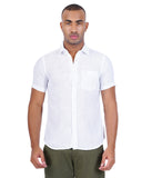 PURE LINEN WHITE SOLID CASUAL SHIRT