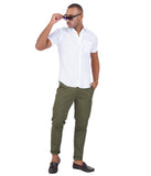 PURE LINEN WHITE SOLID CASUAL SHIRT