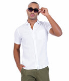 PURE LINEN WHITE SOLID CASUAL SHIRT