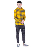 YELLOW NAVY CHECK SHIRT