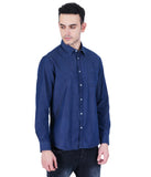COTTON DENIM DOT PRINTED CASUAL SHIRT