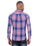 COTTON DENIM CHECKED CASUAL SHIRT