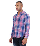 COTTON DENIM CHECKED CASUAL SHIRT