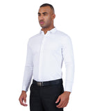COTTON WHITE SOLID DOBBY CASUAL SHIRT