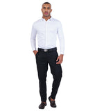 COTTON WHITE SOLID DOBBY CASUAL SHIRT