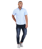 COTTON MILKY BLUE SOLID CASUAL SHIRT
