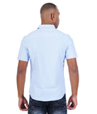 COTTON MILKY BLUE SOLID CASUAL SHIRT
