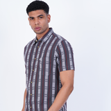 MEN POLY COTTON DOBBY STRIPED CASUAL SHIRT