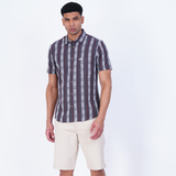 MEN POLY COTTON DOBBY STRIPED CASUAL SHIRT