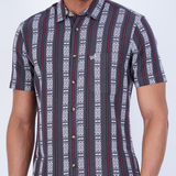 MEN POLY COTTON DOBBY STRIPED CASUAL SHIRT