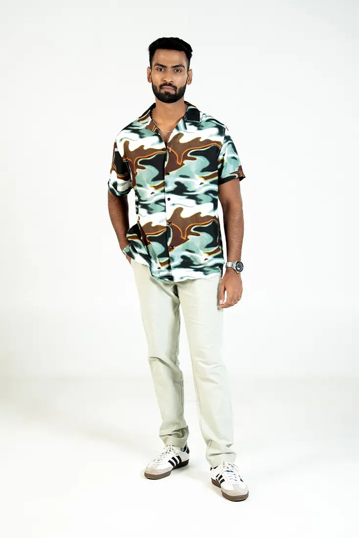 Woodland Camo Print Shirt