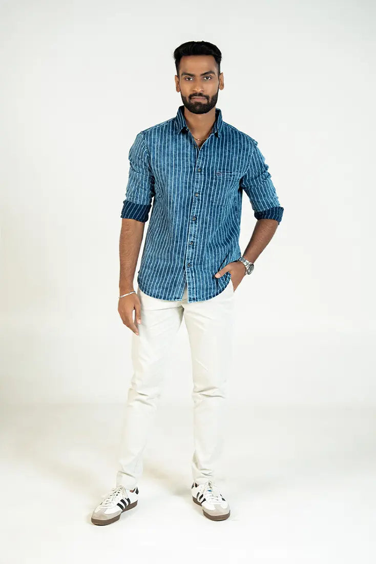 Denim Pinstripe Shirt