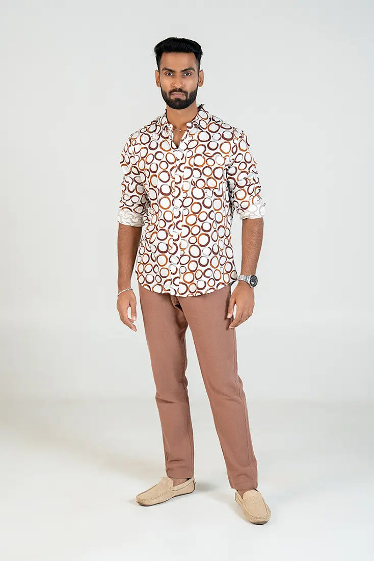 Rust Circle Print Shirt
