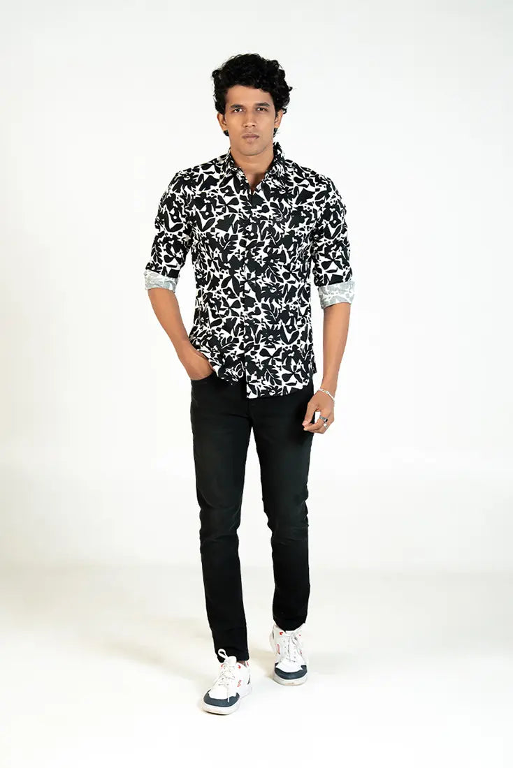 Noir Bloom Print Shirt