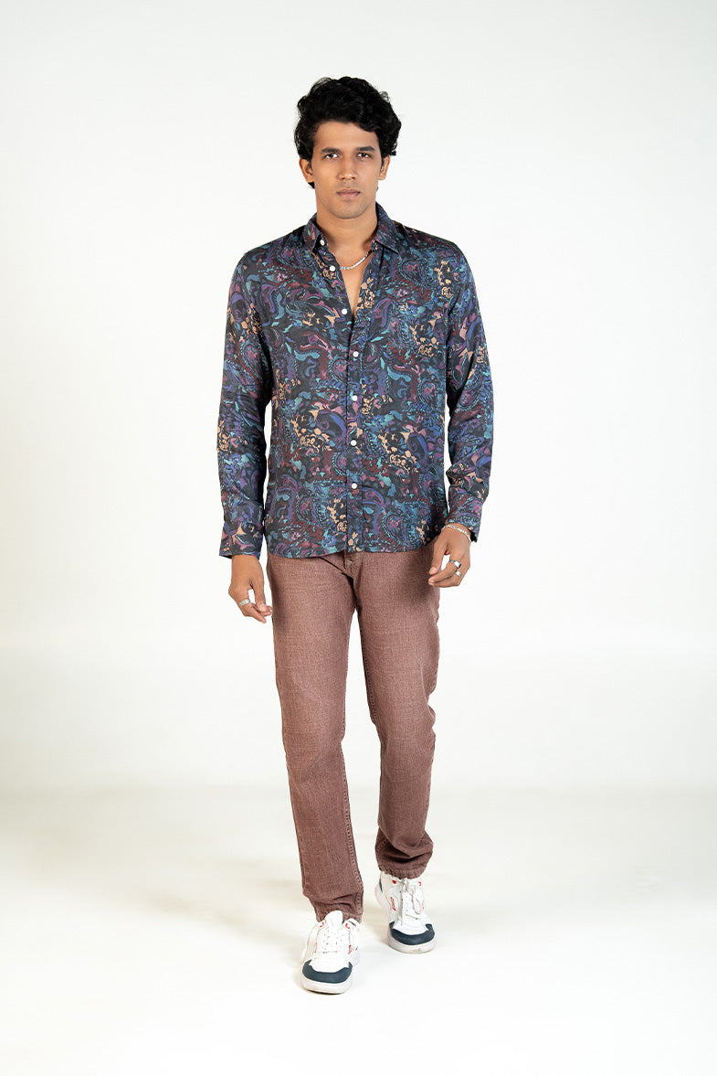 Midnight Paisley Print Shirt