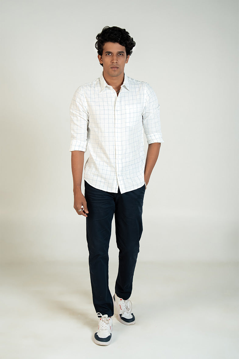 Ivory Grid Check Shirt