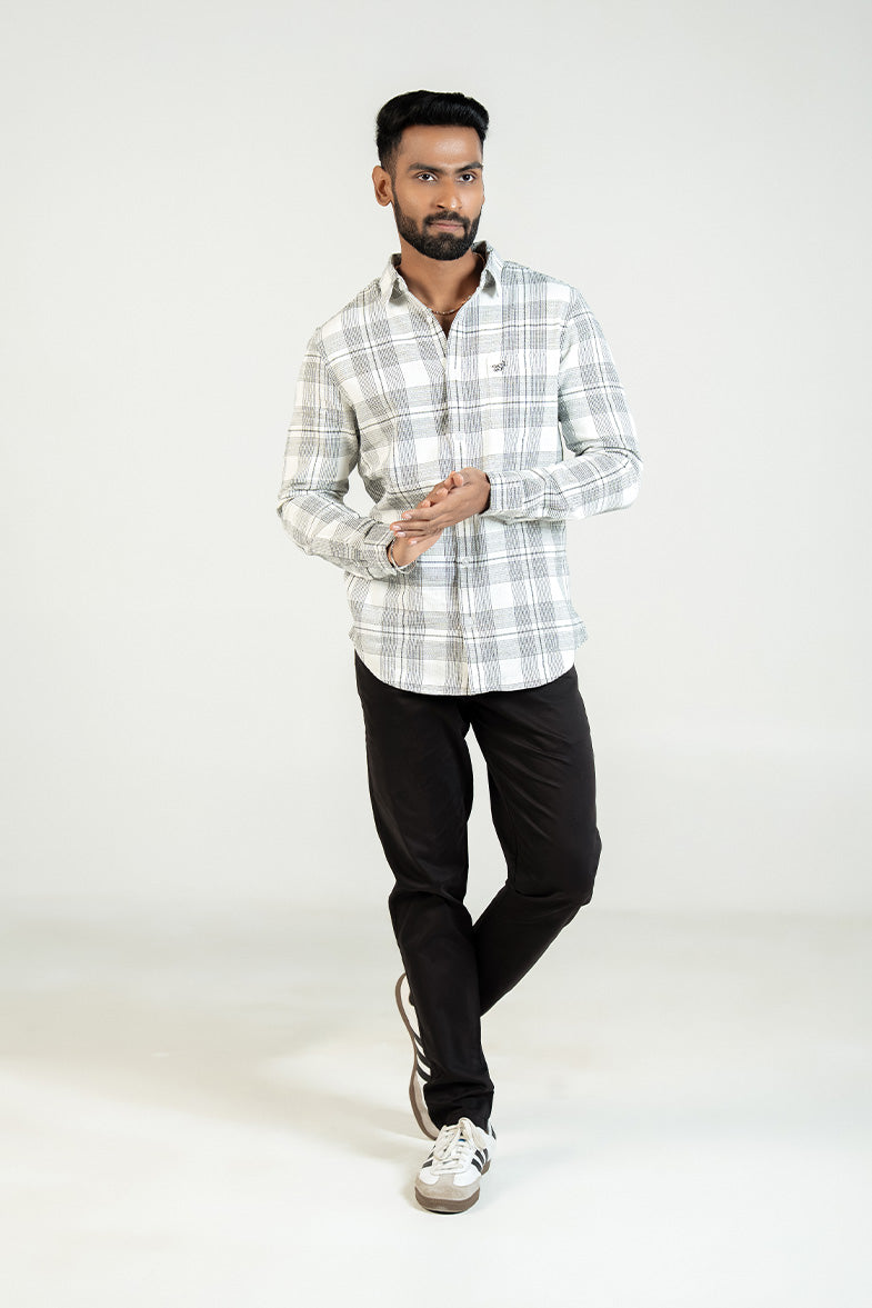 Ivory Grey Plaid Shirt