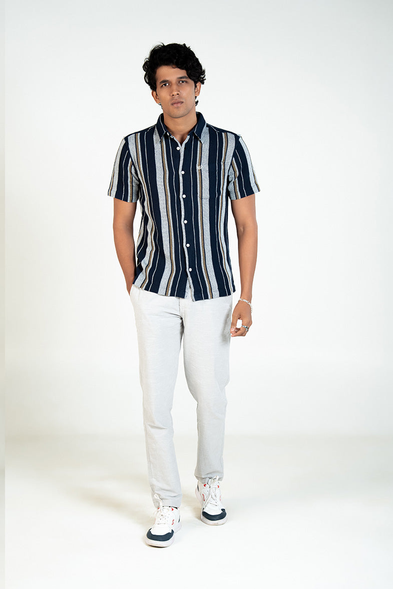 Noir Texture Stripe Shirt